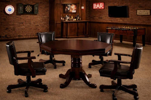 Arlo octagonal cherry dining game table with reversible top