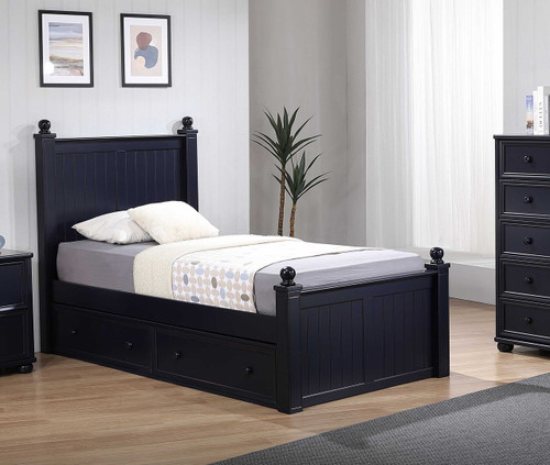 Dillon Extra Long Twin Wood Bead Board Bed