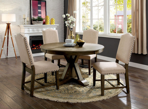 Julia 5 Piece Dining Set By Furniture of America 54" Diameter