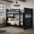 solid wood black twin over twin bunk bed square post
