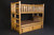 solid pine log bunk bed for mountain cabin in Honey Pine - Shown with Optional Drawers