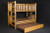 Rustic log bunk bed for cabin bedroom with Trundle - Honey Pine