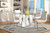 Cortina Glass White Dual Base Dinner Table with Chairs