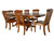 Vintage Solid Oak 7 Piece Dining Set in Whiskey Brown