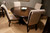 round to oval extendable dining table set with leaf installed seating 6