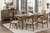 Clara 78 inch cherry dining table set with 6 chairs