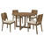 46" Olivia 5-Piece Round Dining Table Set Upholstered Chairs