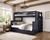 Dillon Twin XL over Queen Dual-Height Bunk Bed /side Ladder i Navy Blue
