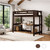 Twin XL high loft bed with straight ladder on end in solid wood espresso