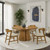 round 59 inch  dining table pedestal base with 4 chairs