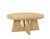 Arbor round oak coffee table with organic modern pedestal base