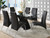 Lydia Glass Chrome Black Dining Set  Lydia Glass Chrome Black Dining Set