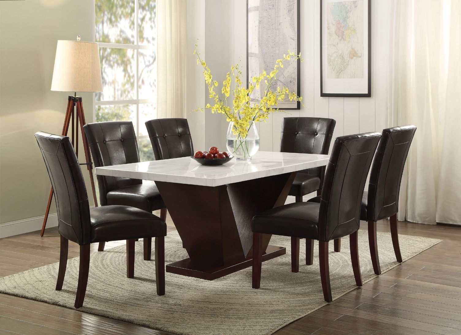 marble top kitchen table with chairs