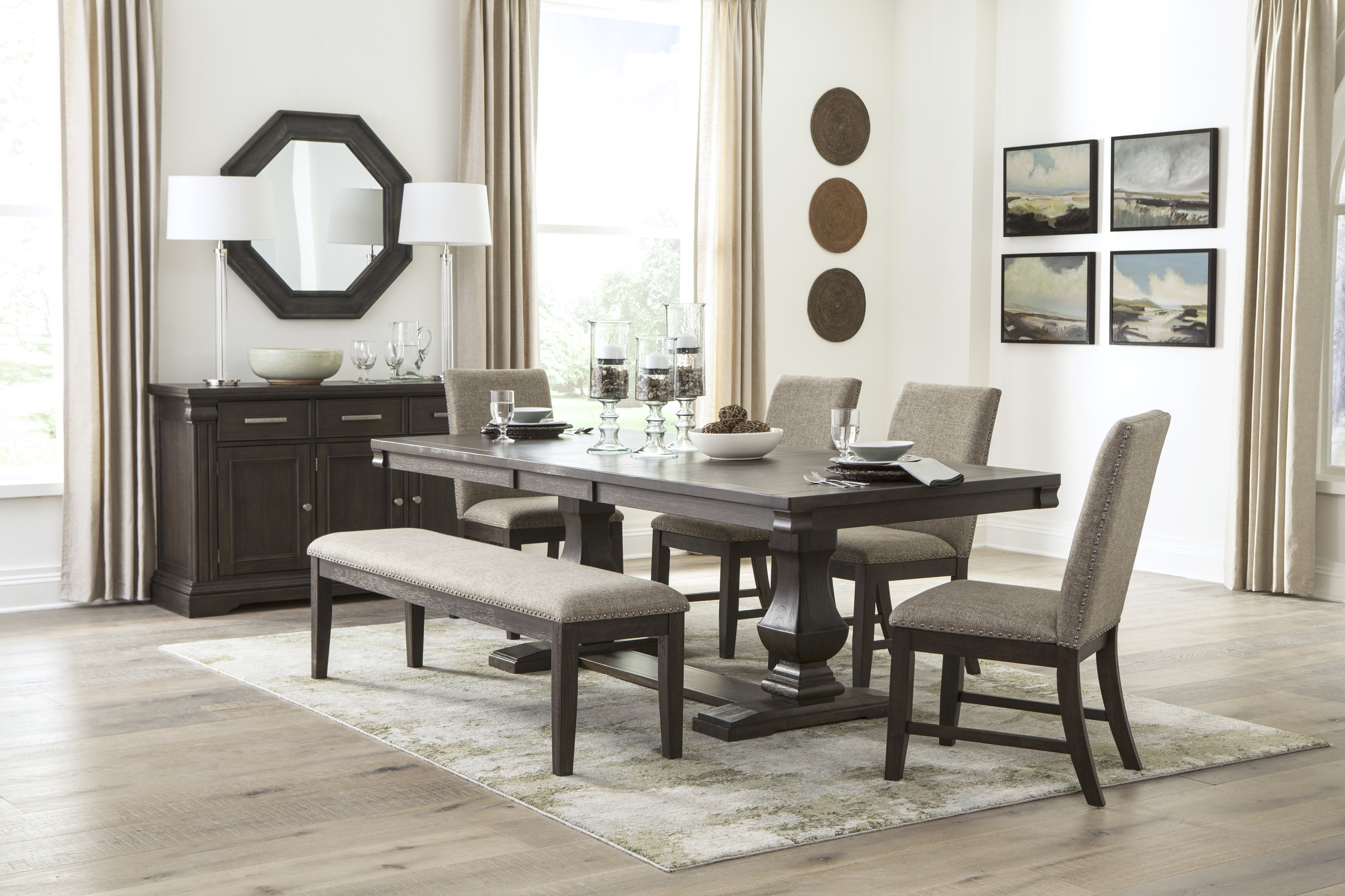 trestle dining table set