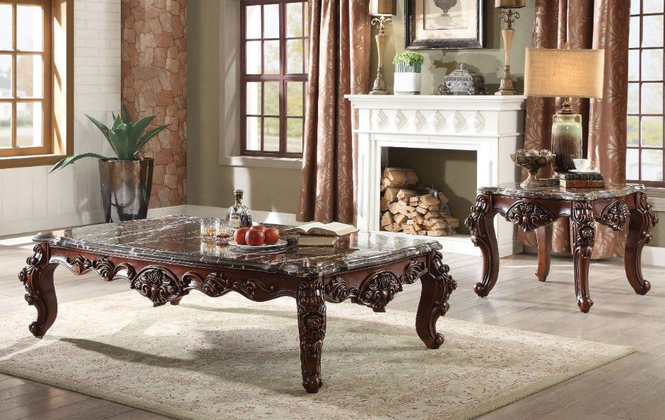 Marble side clearance table set