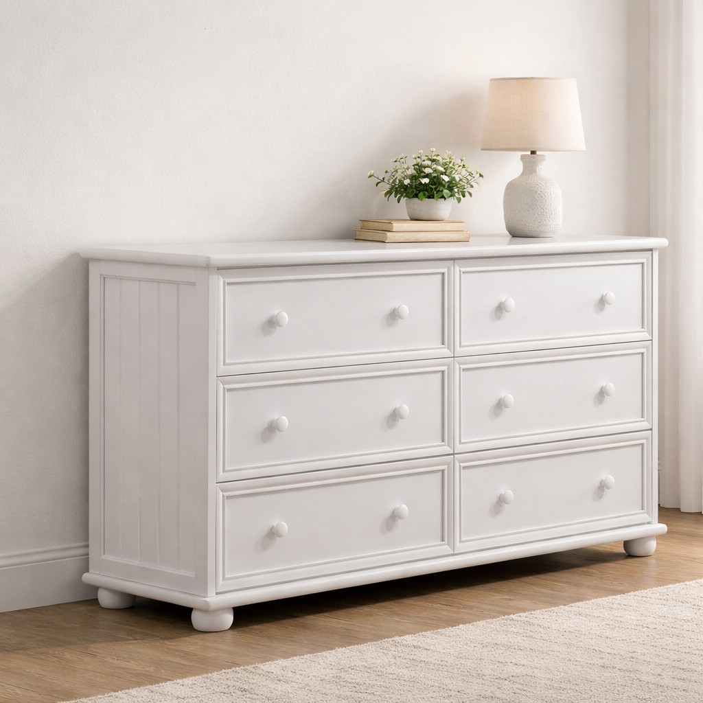 Dillon 6 Drawer Dresser (White, Gray, Blue, Black, Espresso)