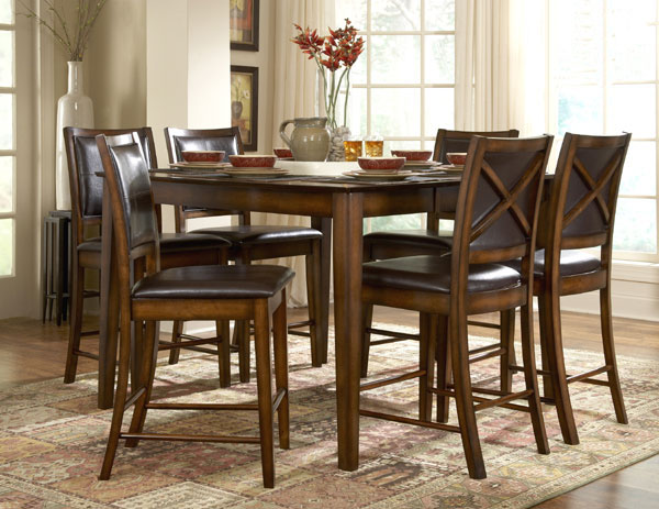 7pc Verona Extending Counter Height Table W 6 Chairs
