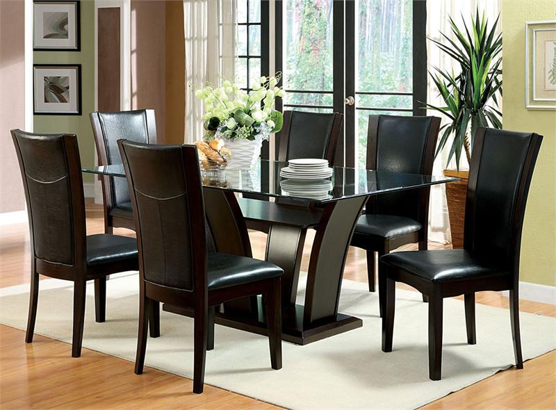 formal glass dining table sets