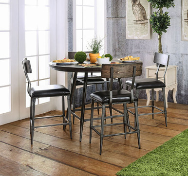 Industrial Style 45" Round Counter Height Table with Stools