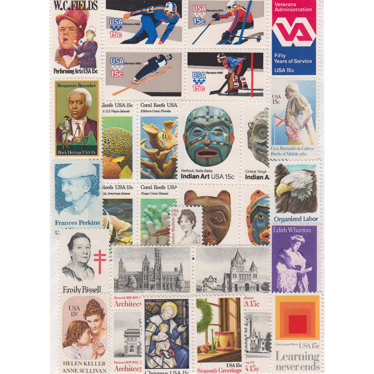 1980 U.S. Mint Condition Commemorative Stamp Year Set