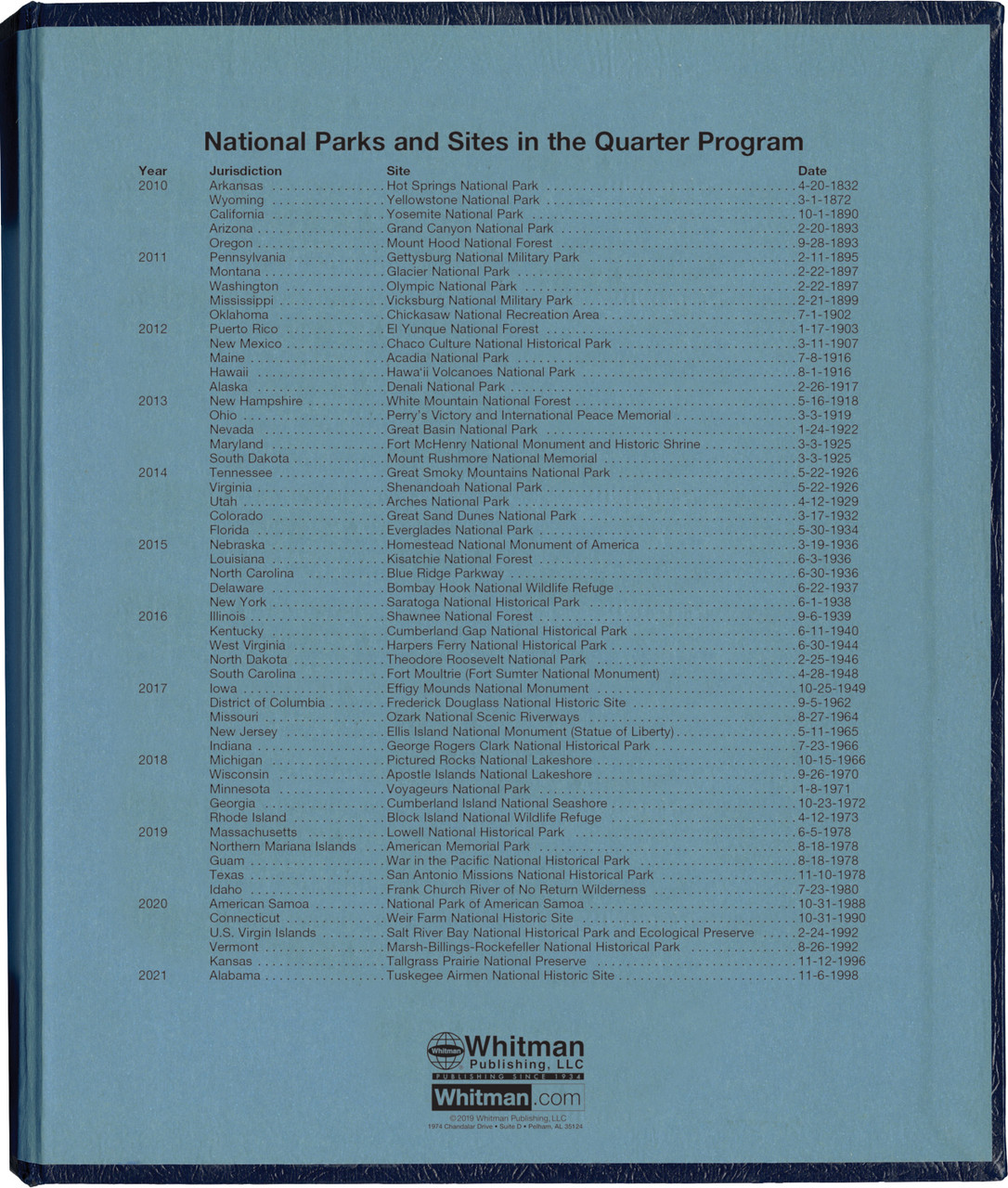 Whitman Classic® Coin Album - National Park Quarters: 2010-2021