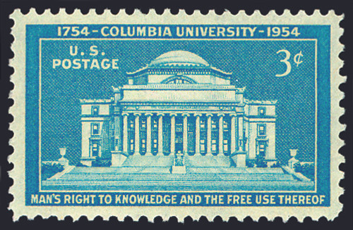 1954 3¢ Columbia University Mint Single
