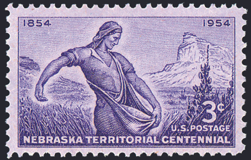 1954 3¢ Nebraska Territory Mint Single