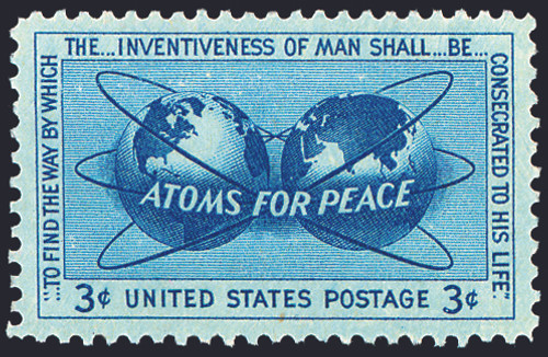 1955 3¢ Atoms for Peace Mint Single