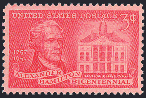 1957 3¢ Alexander Hamilton Mint Single