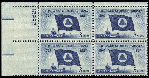 1957 3¢ Coast & Geodetic Survey Plate Block