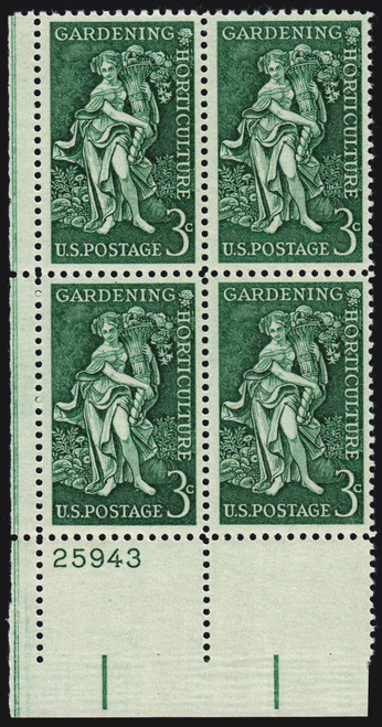 1958 3¢ Gardening & Horticulture Plate Block