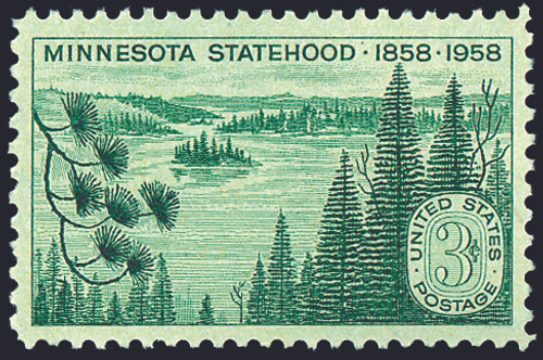 1958 3¢ Minnesota Statehood Mint Single