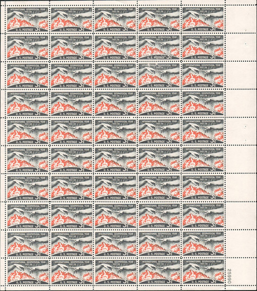 1958 3¢ International Geophysical Year Mint Sheet