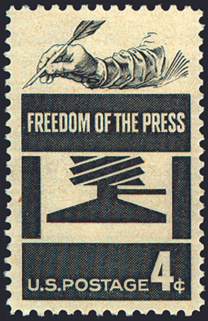 1958 4¢ Freedom of Press Mint Single