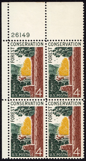 1958 4¢ Forest Conservation Plate Block