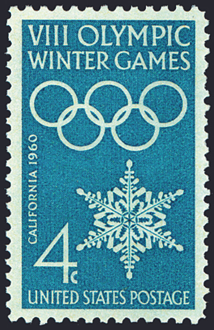 1960 4¢ Winter Olympics Mint Single