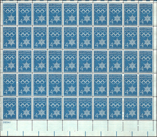 1960 4¢ Winter Olympics Mint Sheet