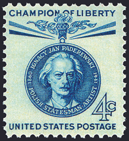 1960 4¢ Ignacy Paderewski Mint Single