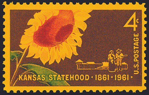 1961 4¢ Kansas Statehood Mint Single