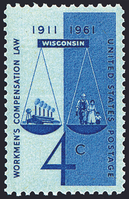 1961 4¢ Workmen's Compensation Mint Single