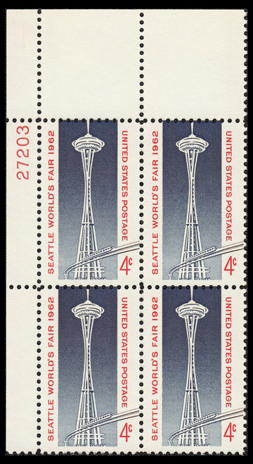 1962 4¢ Seattle World's Fair Plate Block