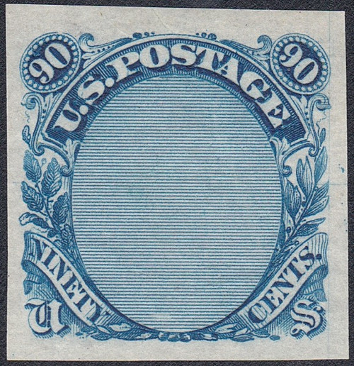 1869 90¢ Lincoln Pictorial Blue Frame, Essay on India Paper, 122E3