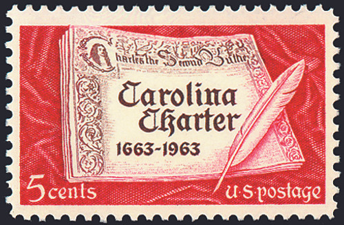 1963 5¢ Carolina Charter Mint Single