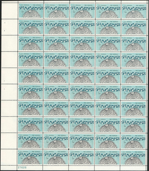 1963 5¢ The Sciences Mint Sheet