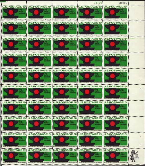 1965 5¢ Traffic Safety Mint Sheet