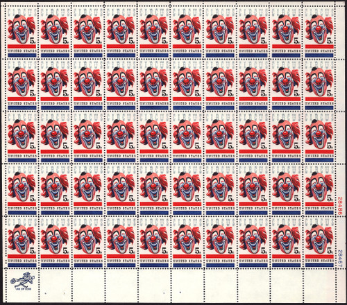 1966 5¢ American Circus Mint Sheet