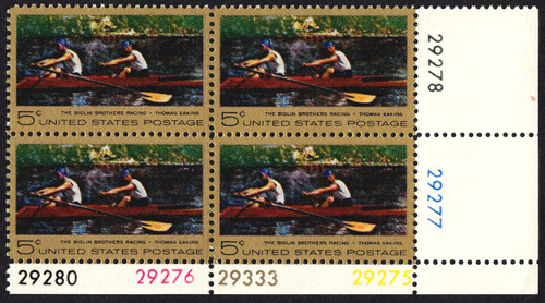 1967 5¢ Thomas Eakins Plate Block