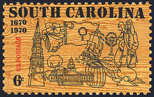 1970 6¢ South Carolina Tercentenary Mint Single
