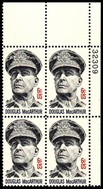 1971 6¢ General D. MacArthur Plate Block