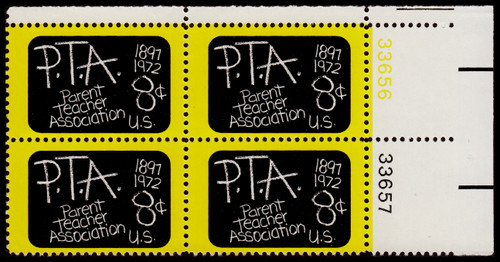1972 8¢ Parent Teacher Association Plate Block